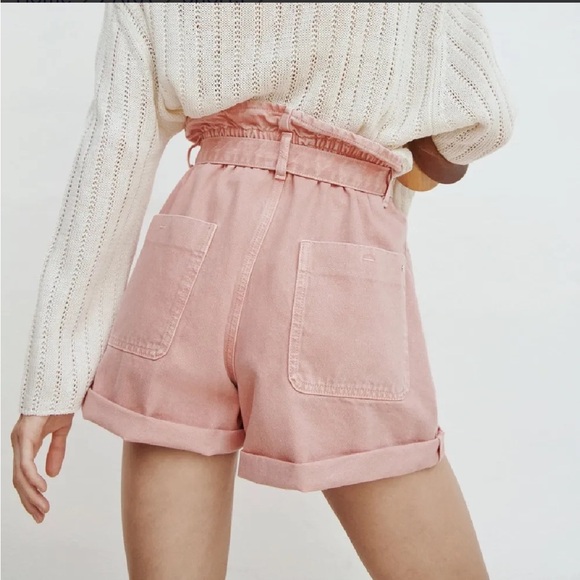 NWT ZARA BAGGY PAPERBAG SHORTS WITH BELT - Picture 4 of 13
